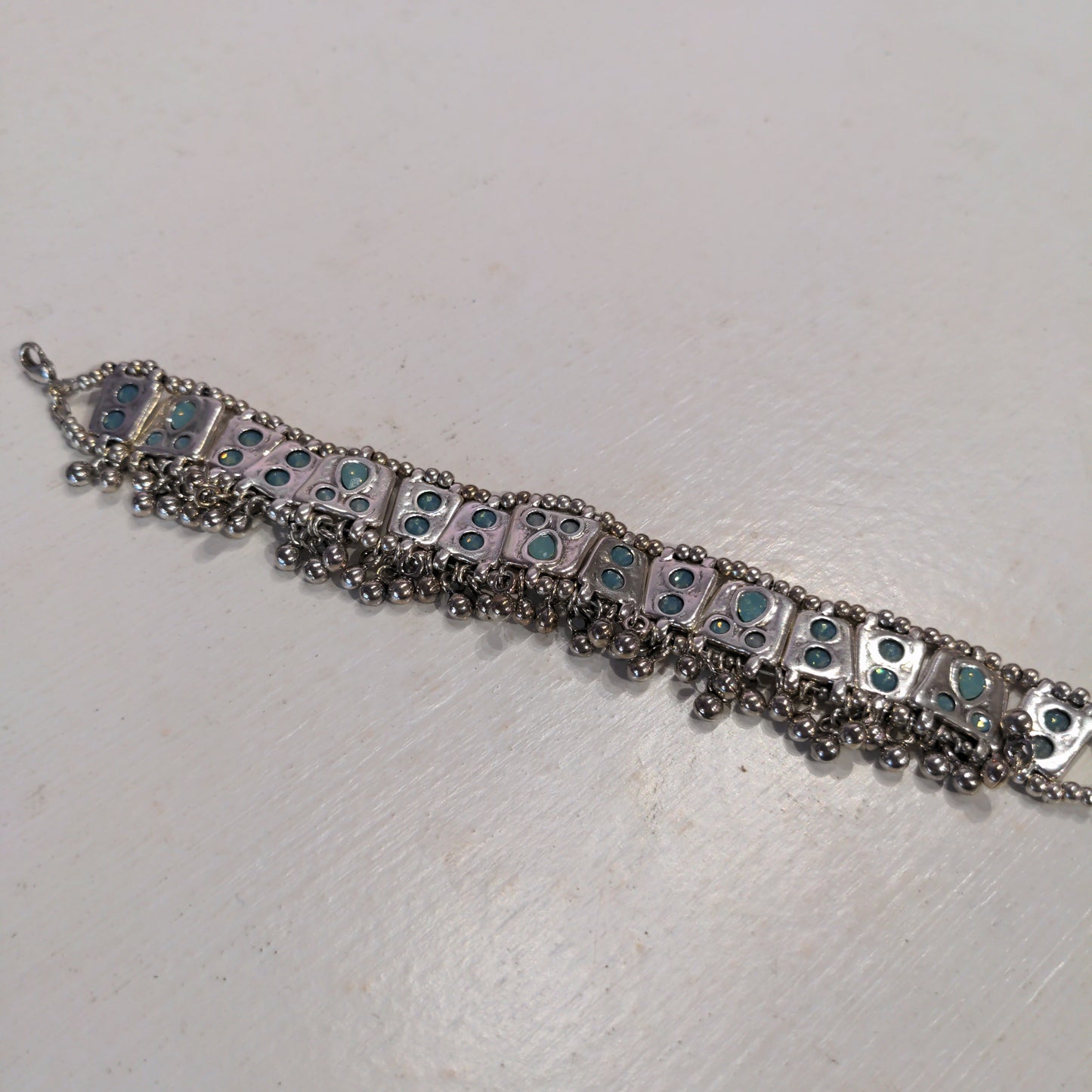 Blue charm bracelet or anklet