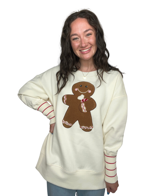 Gingerbread Man Chenille Sweatshirt