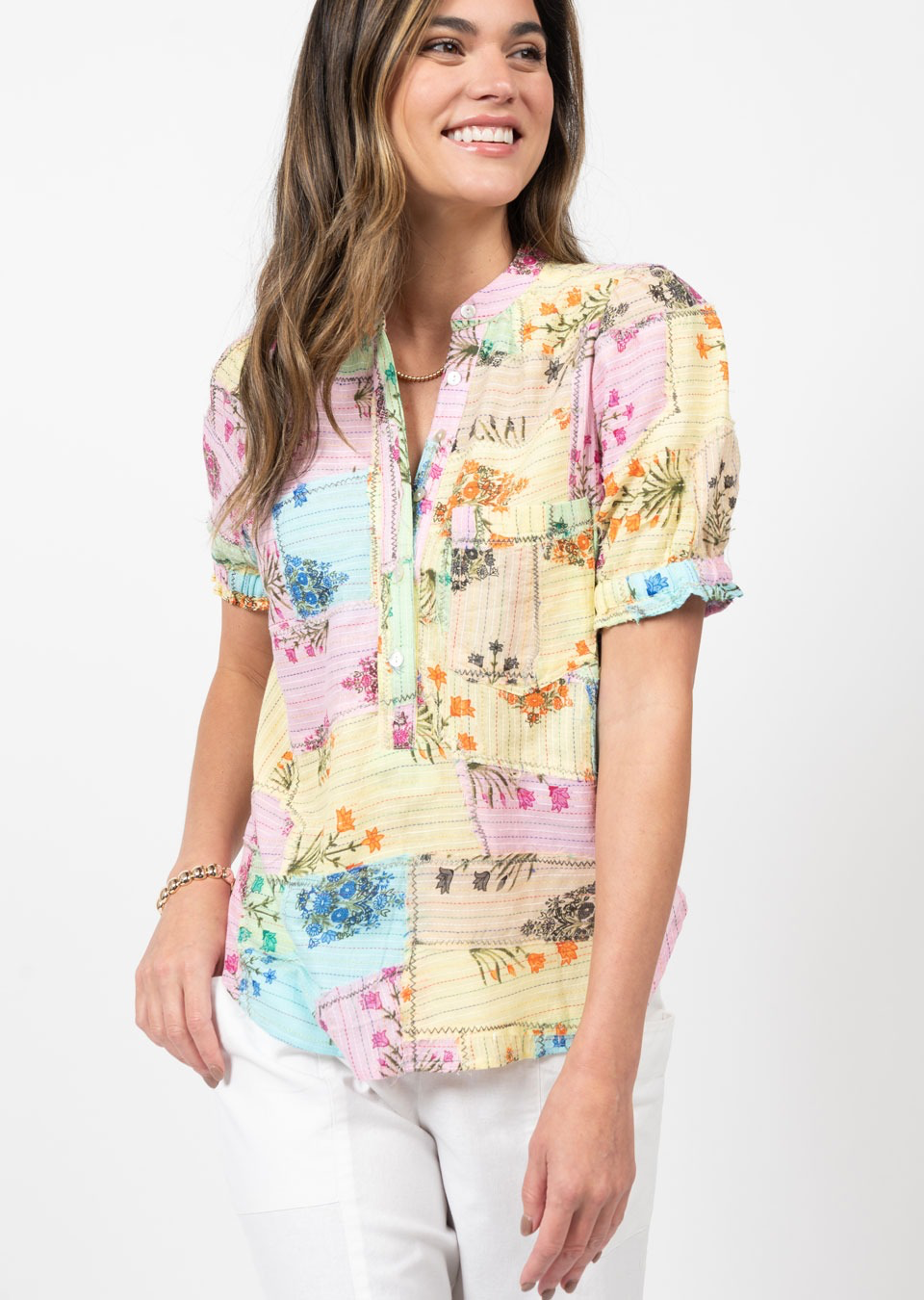 Patch Floral Popover Top