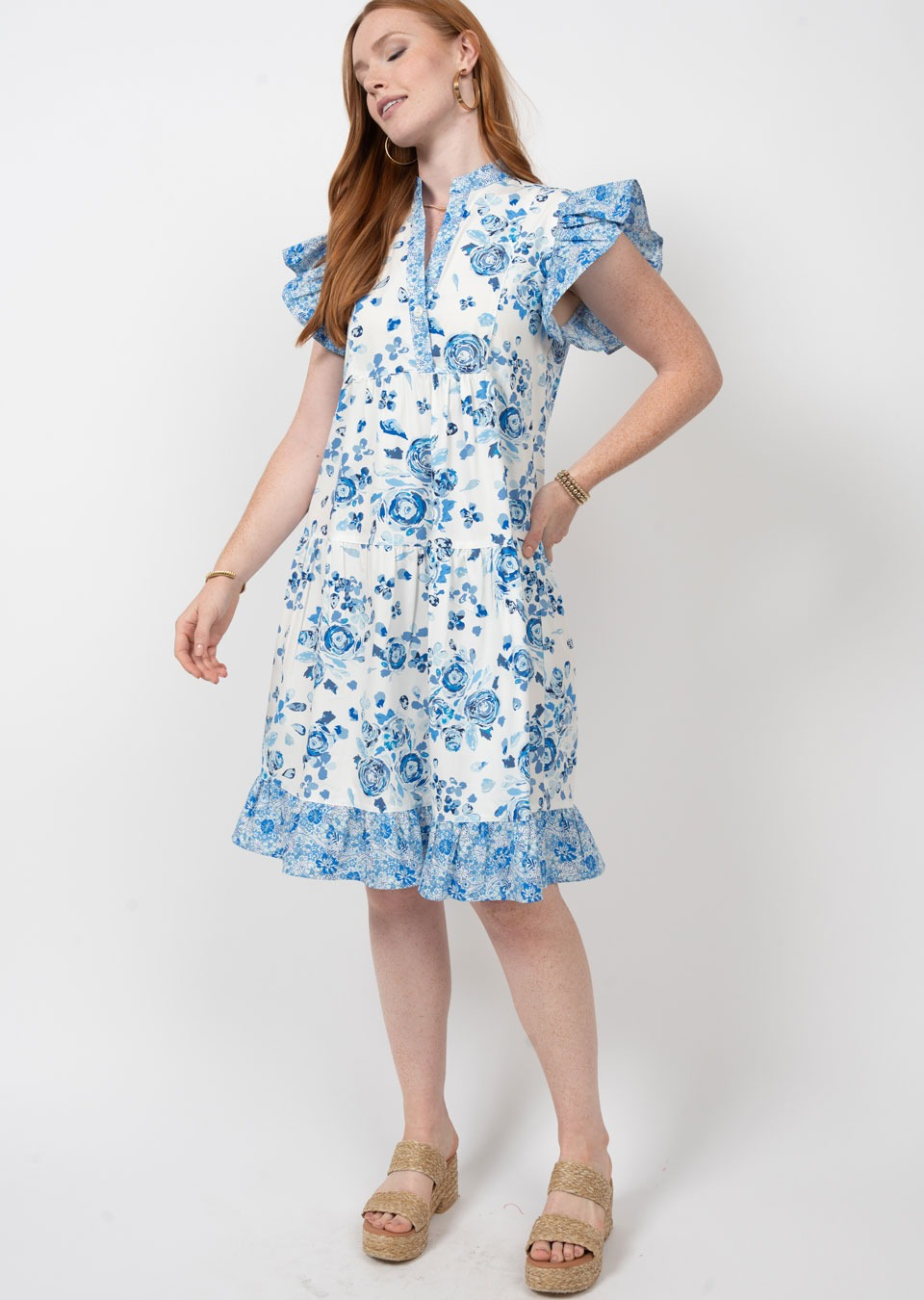 China Plate Blue Dress