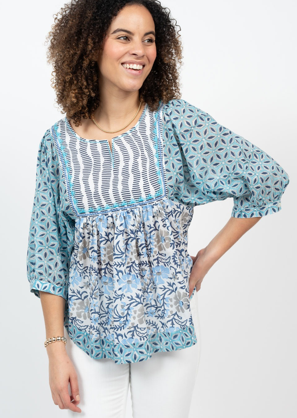 Multi Blues Top