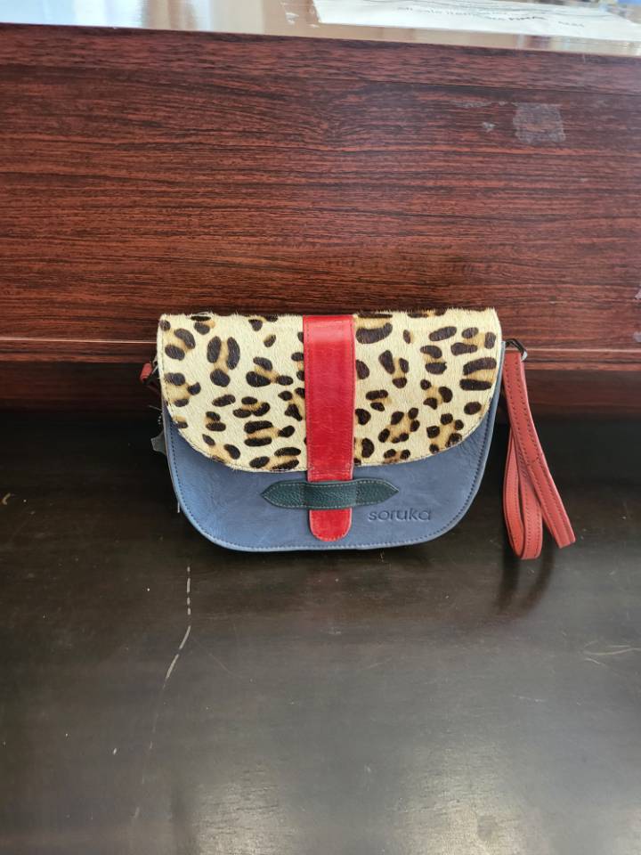 Flip Upcycled Crossbody  Cheeta and Neutral