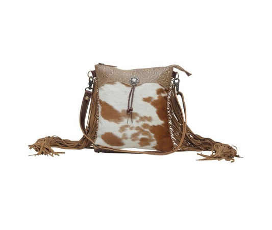 Caramel Dash Leather & Hairon Bag