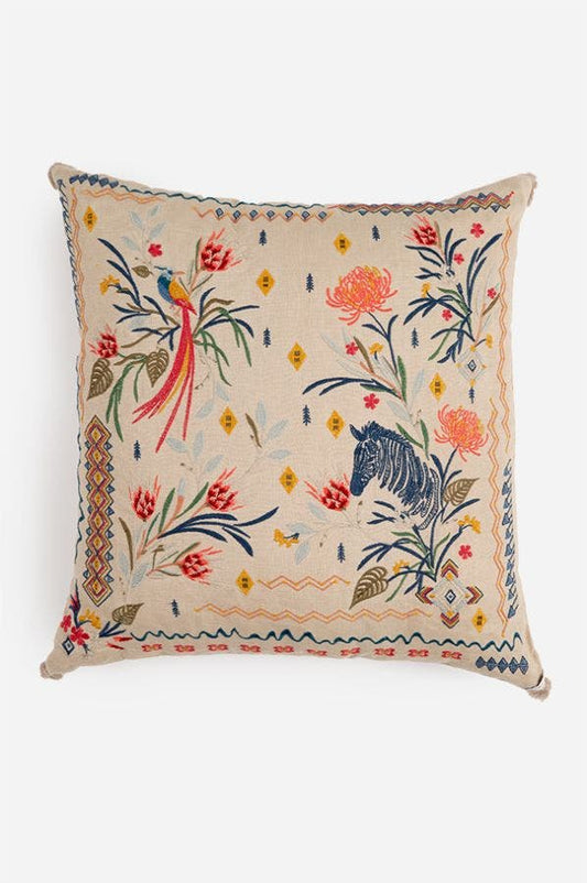 Watipaso Linen Embroidered Pillow